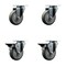 Service Caster 4'' Gray Poly Wheel Swivel Top Plate Caster Set with 2 Posi Brakes, 4PK SCC-20S414-PPUB-2-PLB-2 - alternate 1